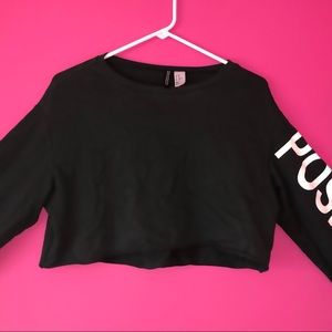H&M Tops - H&M positivity green cropped sweatshirt H&M Tops - H&M positivity green cropped sweatshirt